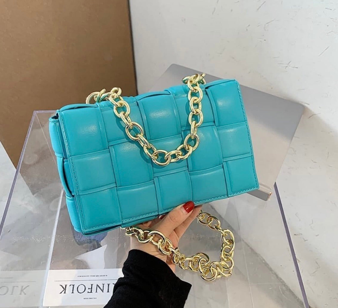 Candy Coated Chain Purse Blue