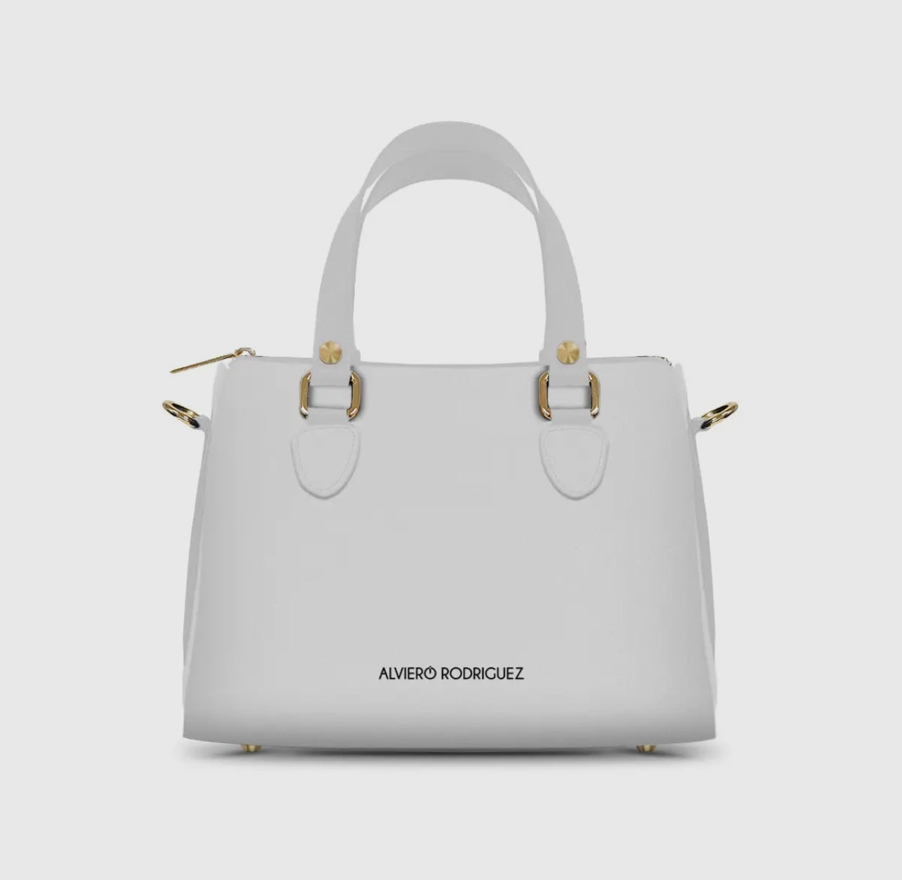 Alviero Rodriguez Italian Leather Baddie Handbag Cream