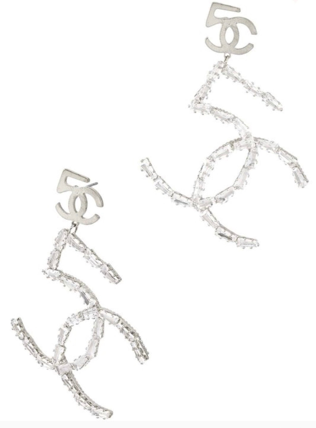 5c Baddie Earrings Silver