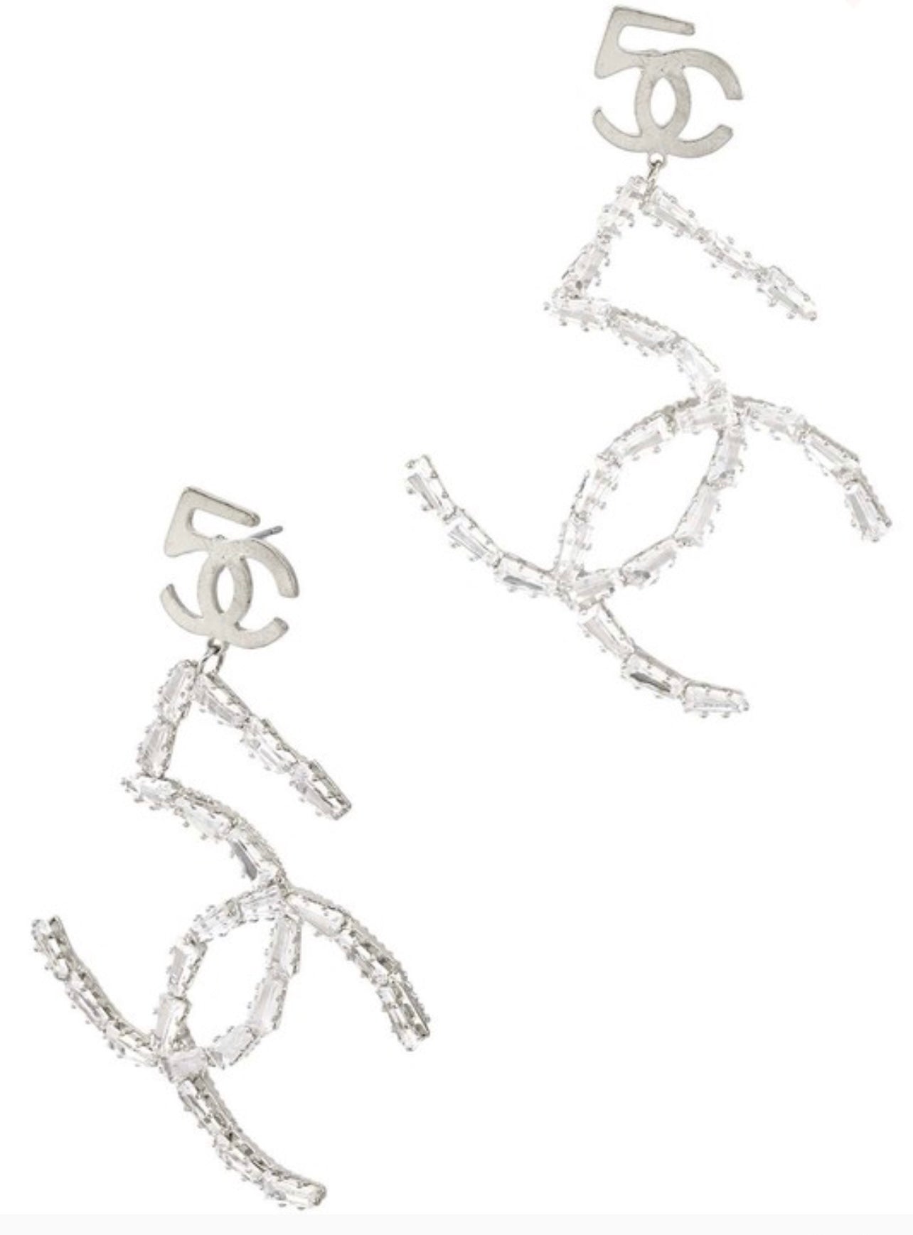 5c Baddie Earrings Silver