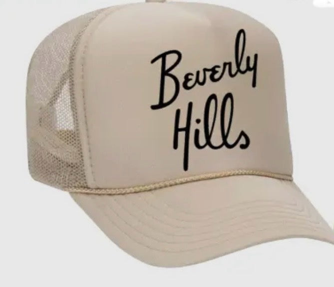 Beverly Hills Baddie Trucker Hat Tan