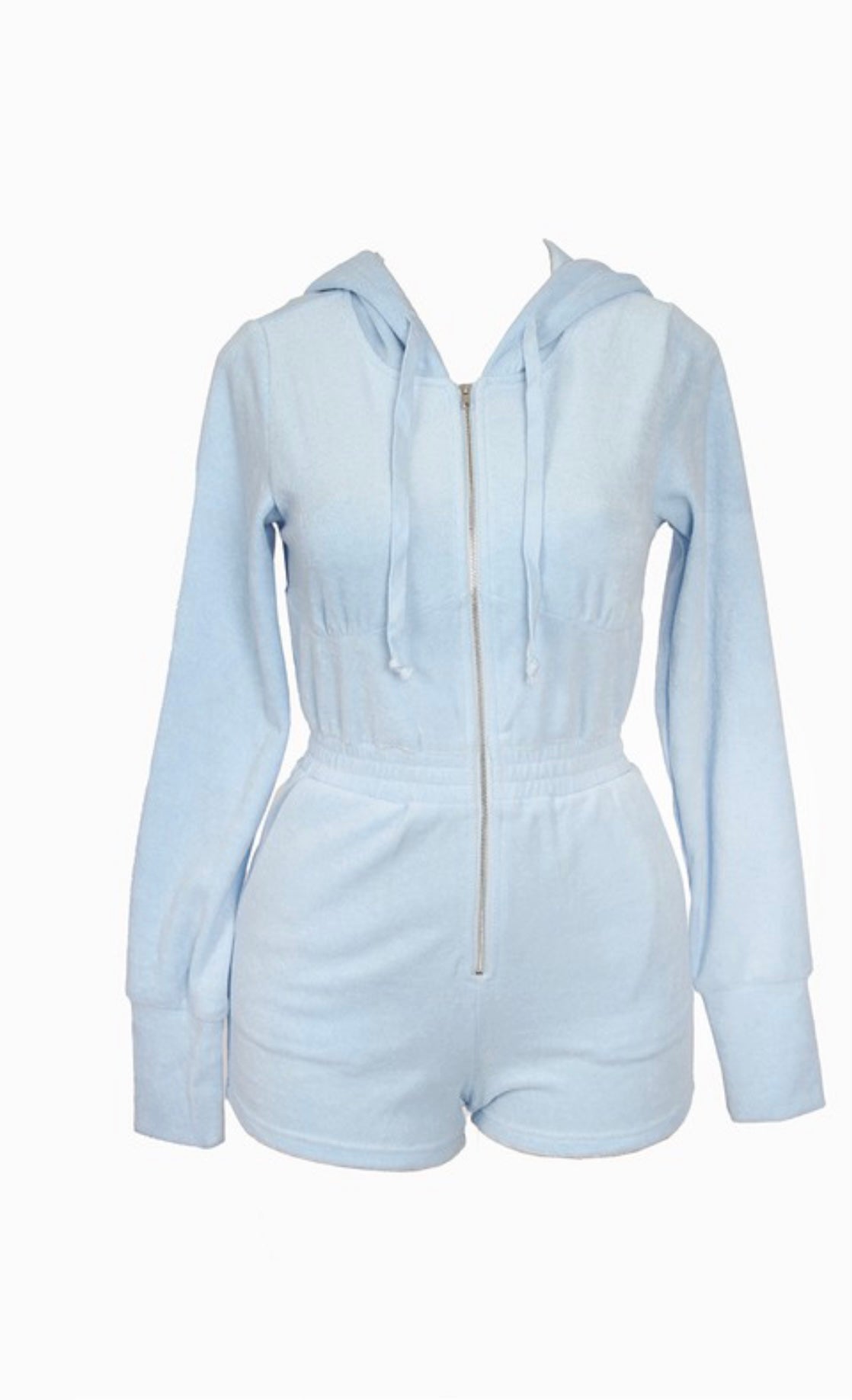 Heavenly Blue Baddie Romper Baby Blue