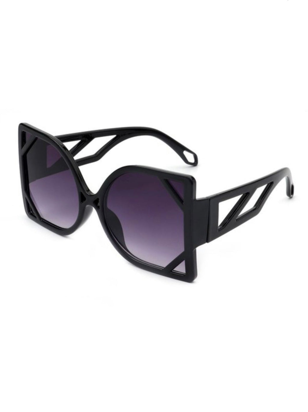 Baddie Princess Square Oversize Glasses Black