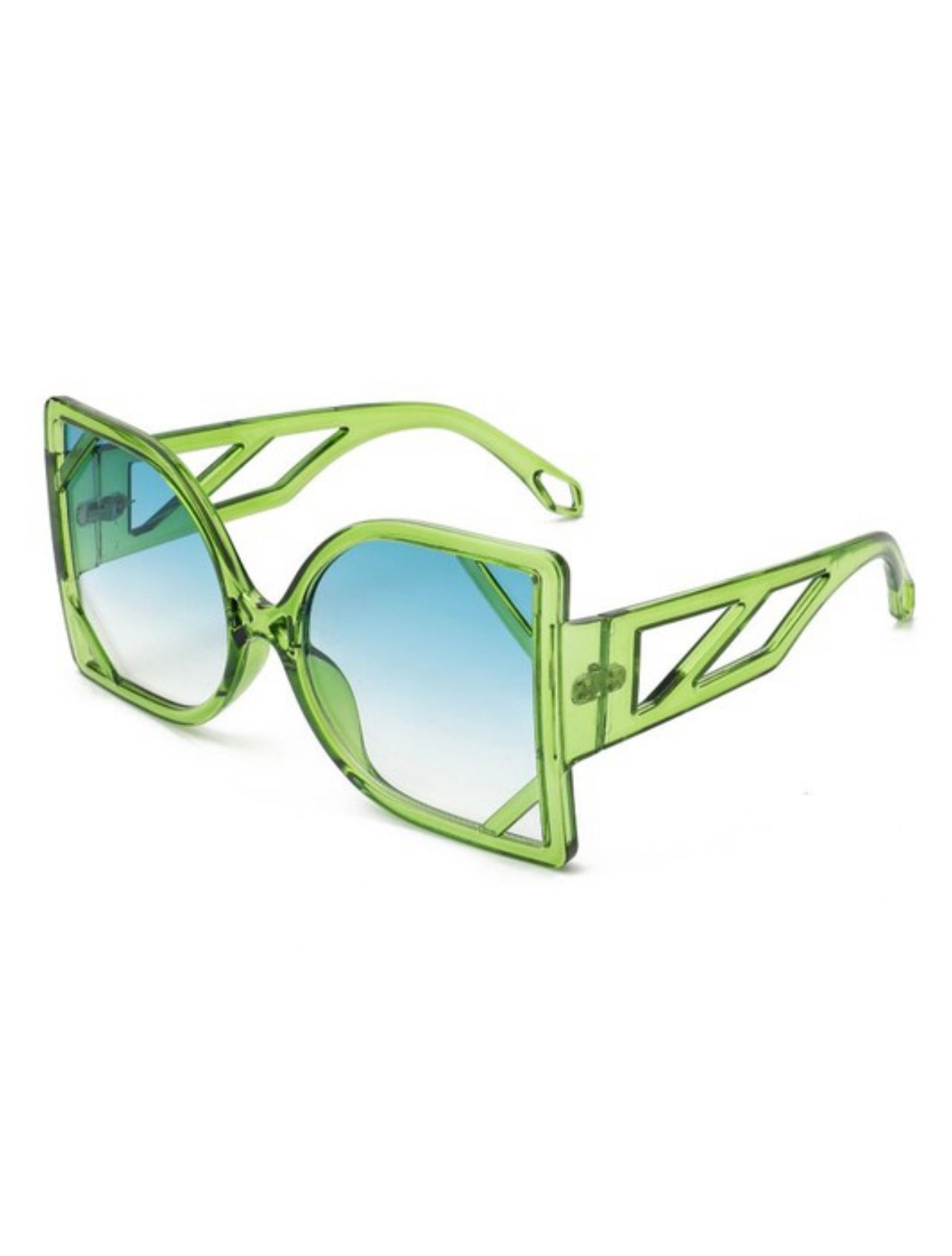 Baddie Princess Square Oversize Glasses Green
