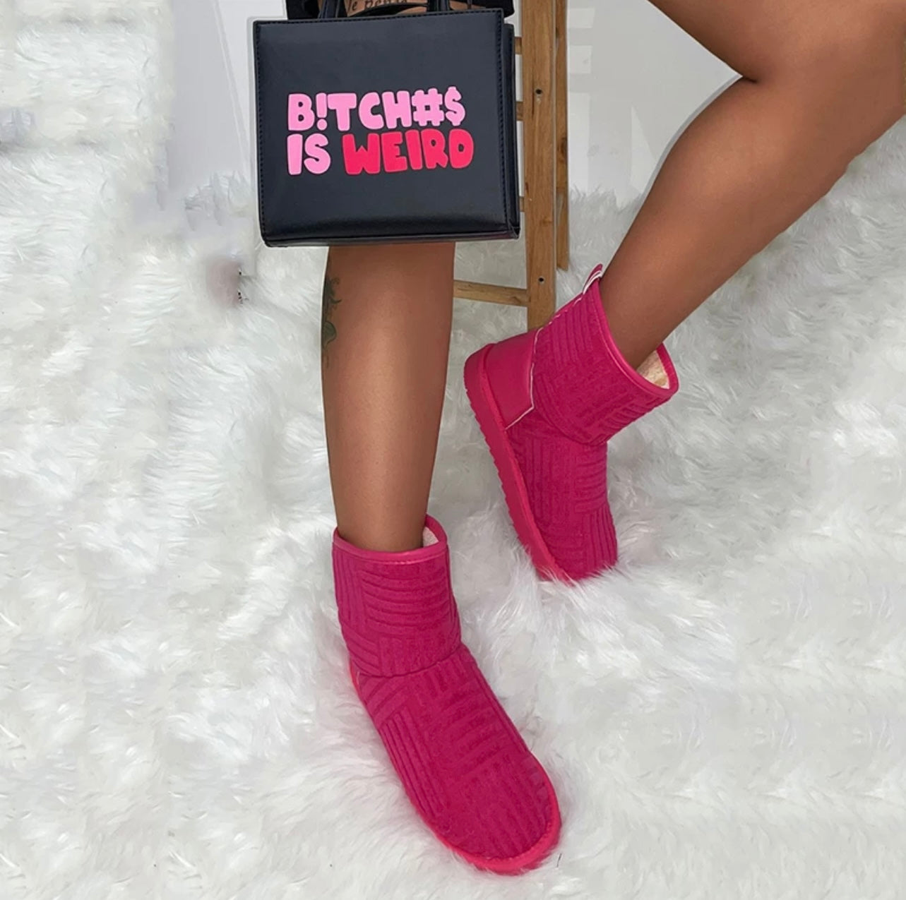 B!Tch#$ Weird Baddie Shirt With Purse Set