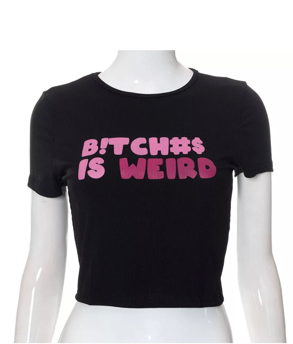 B!Tch#$ Weird Baddie Shirt With Purse Set