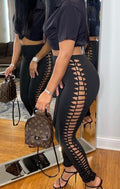 Knotted Up Baddie Tights Black