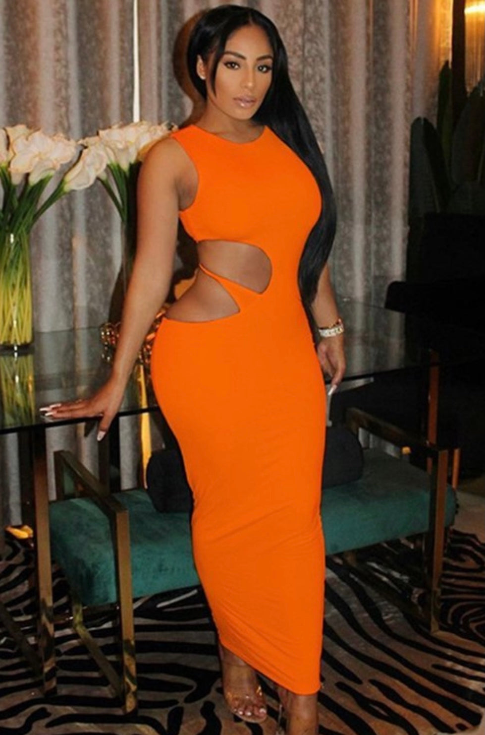 Runway Baddie Cami Dress Orange