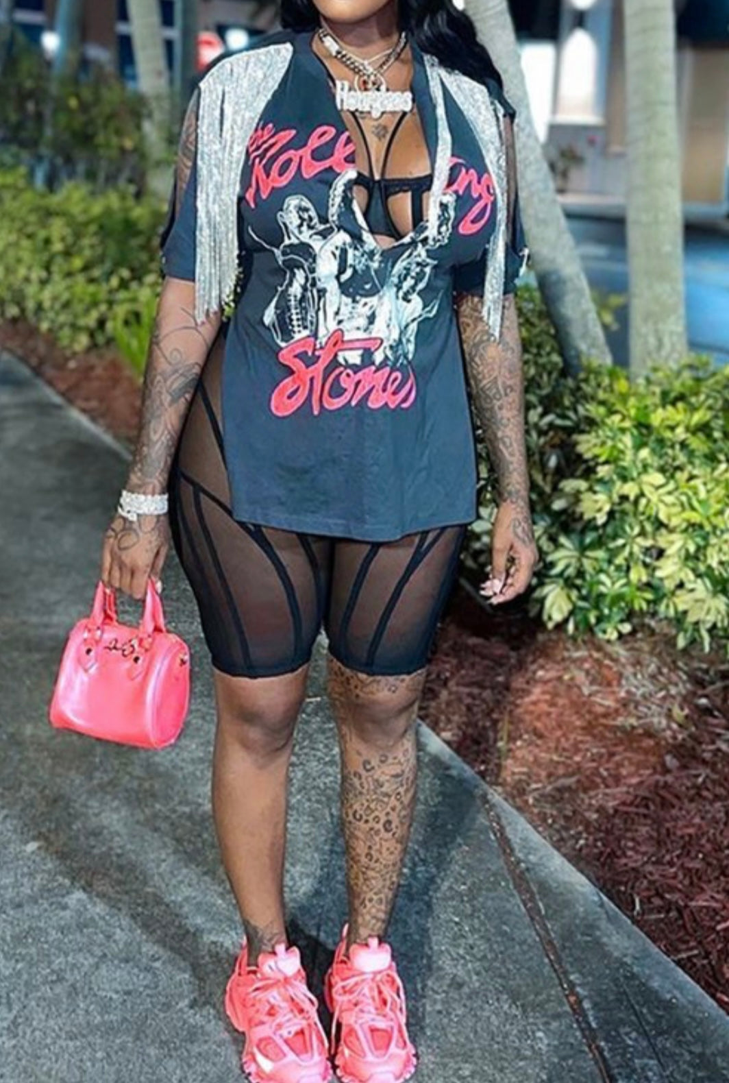 Rolling Stones Baddie Top Blue