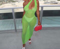 Fish Net Baddie Dress Green