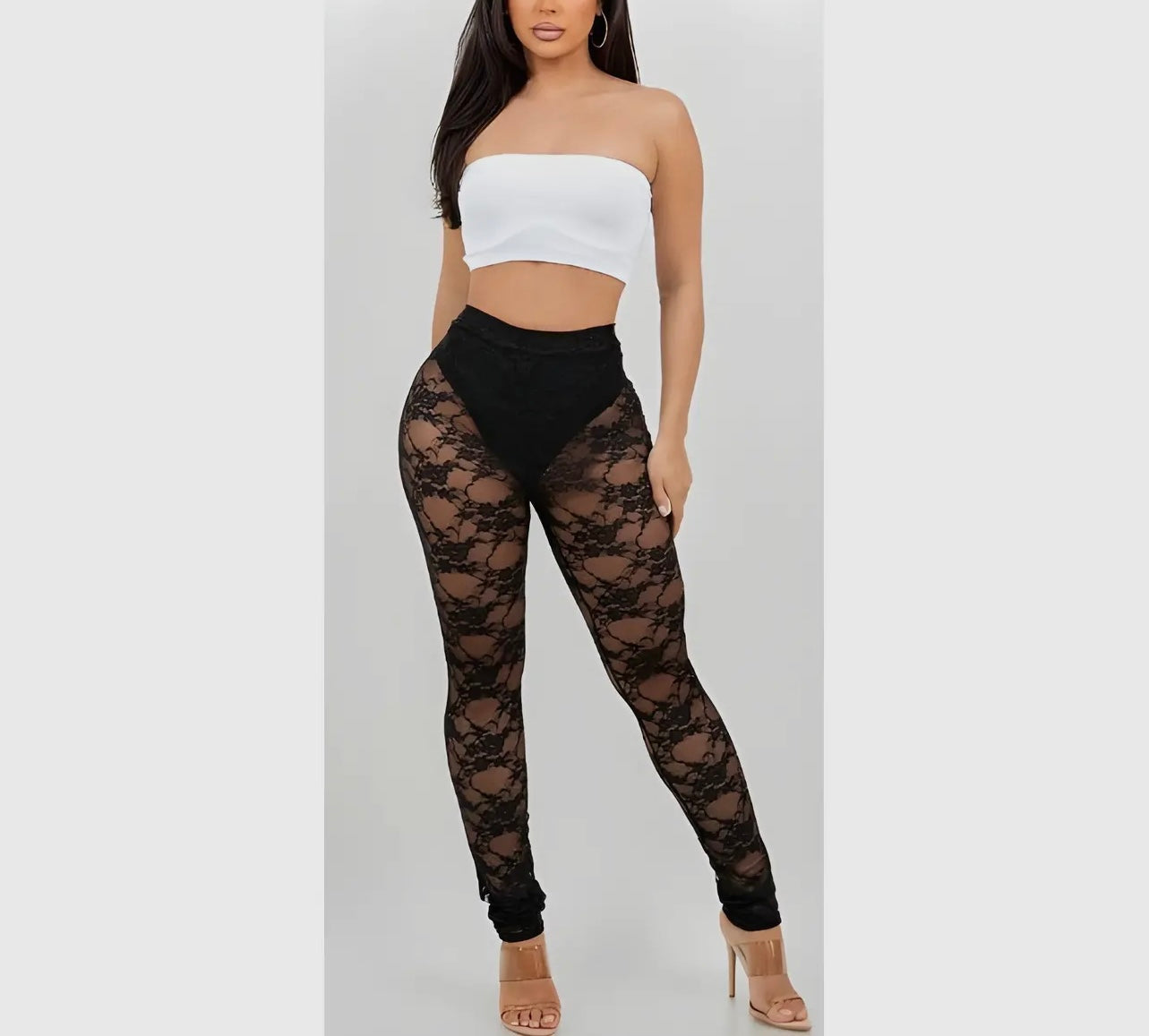 Baddie Lace Leggings Black