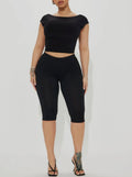 Ms. Lee Baddie Capri Leggings Black
