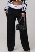 Posh Baddie Double Trouser Black