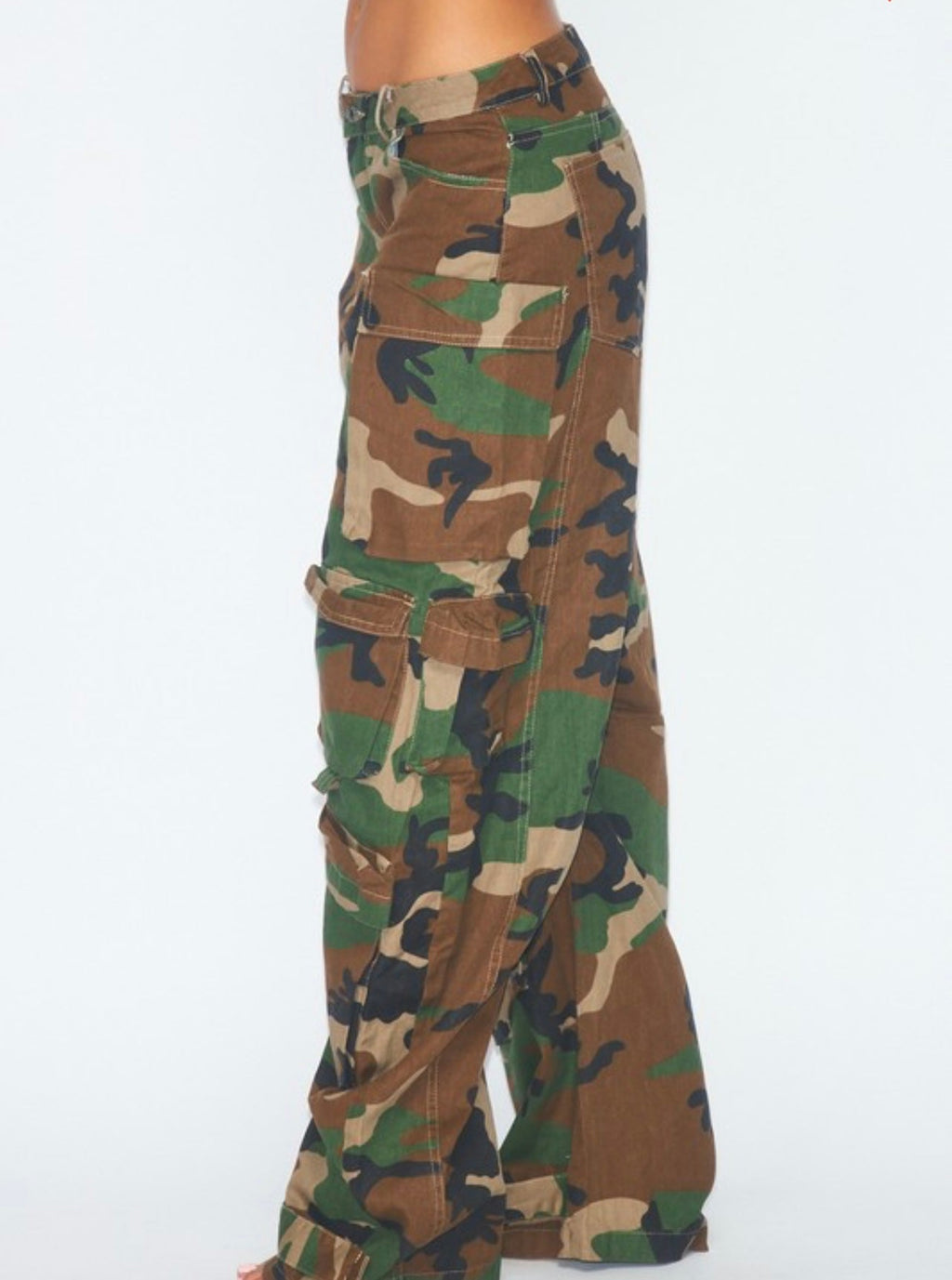 Camo Baddie Oversized Cargo Jeans