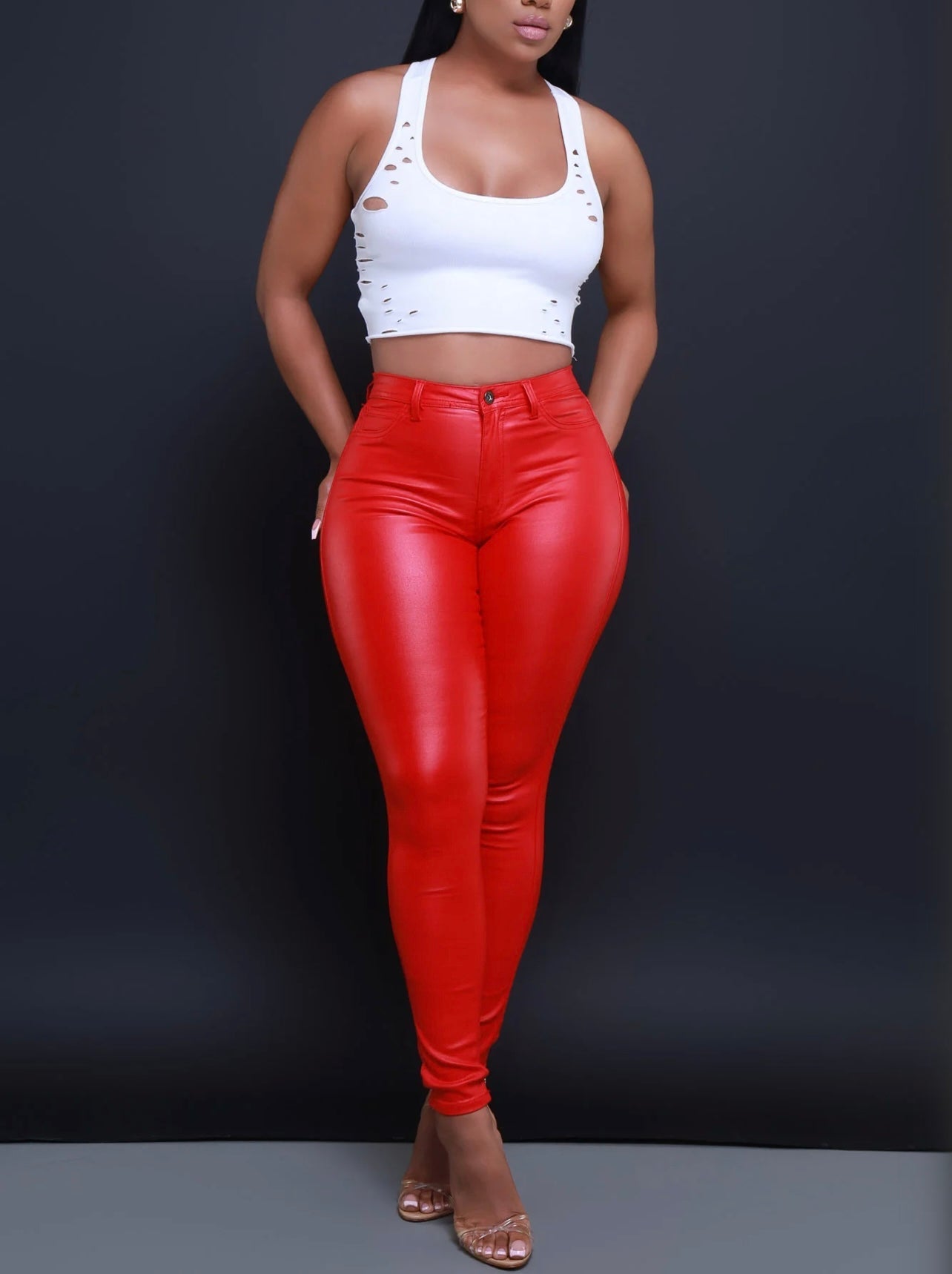 Ms. Red Baddie Pants Red
