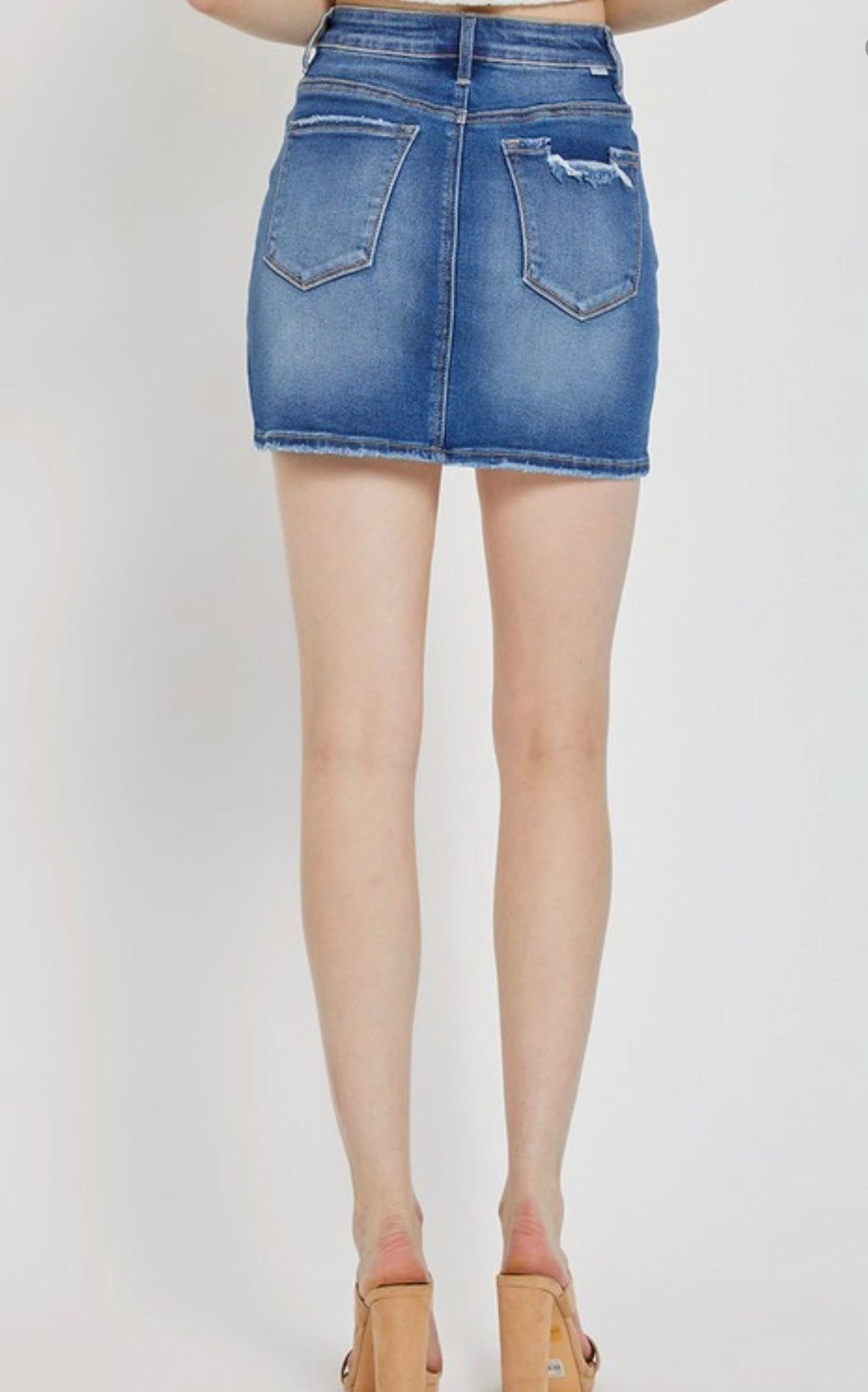 Irregular Baddie Jean Skirt