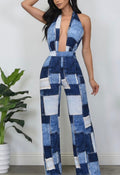 Baddie Denim Jumpsuit Denim Blue