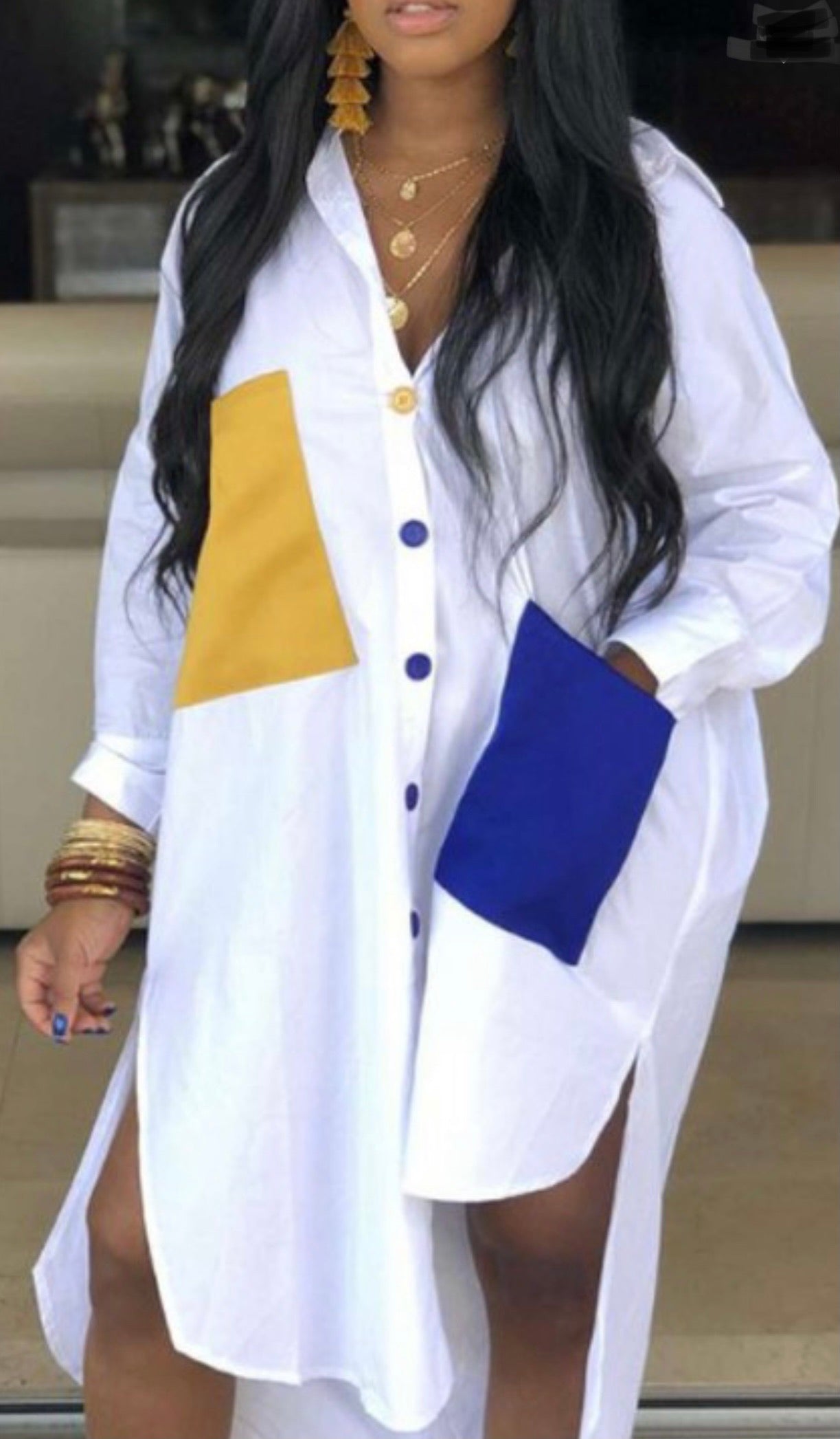 Baddie From the Block Color Block Dress Large