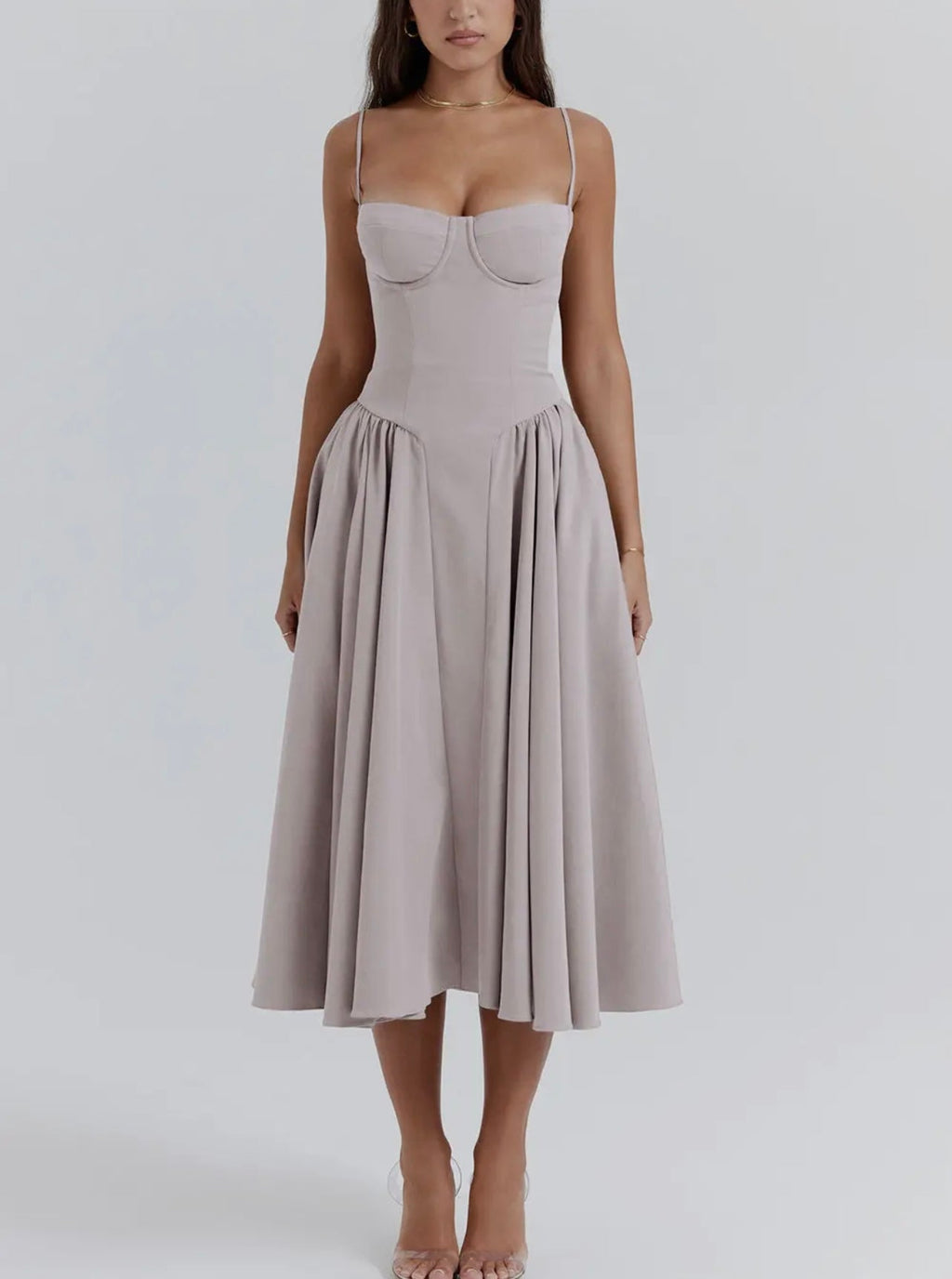 Lily Baddie Dress Gray Pink