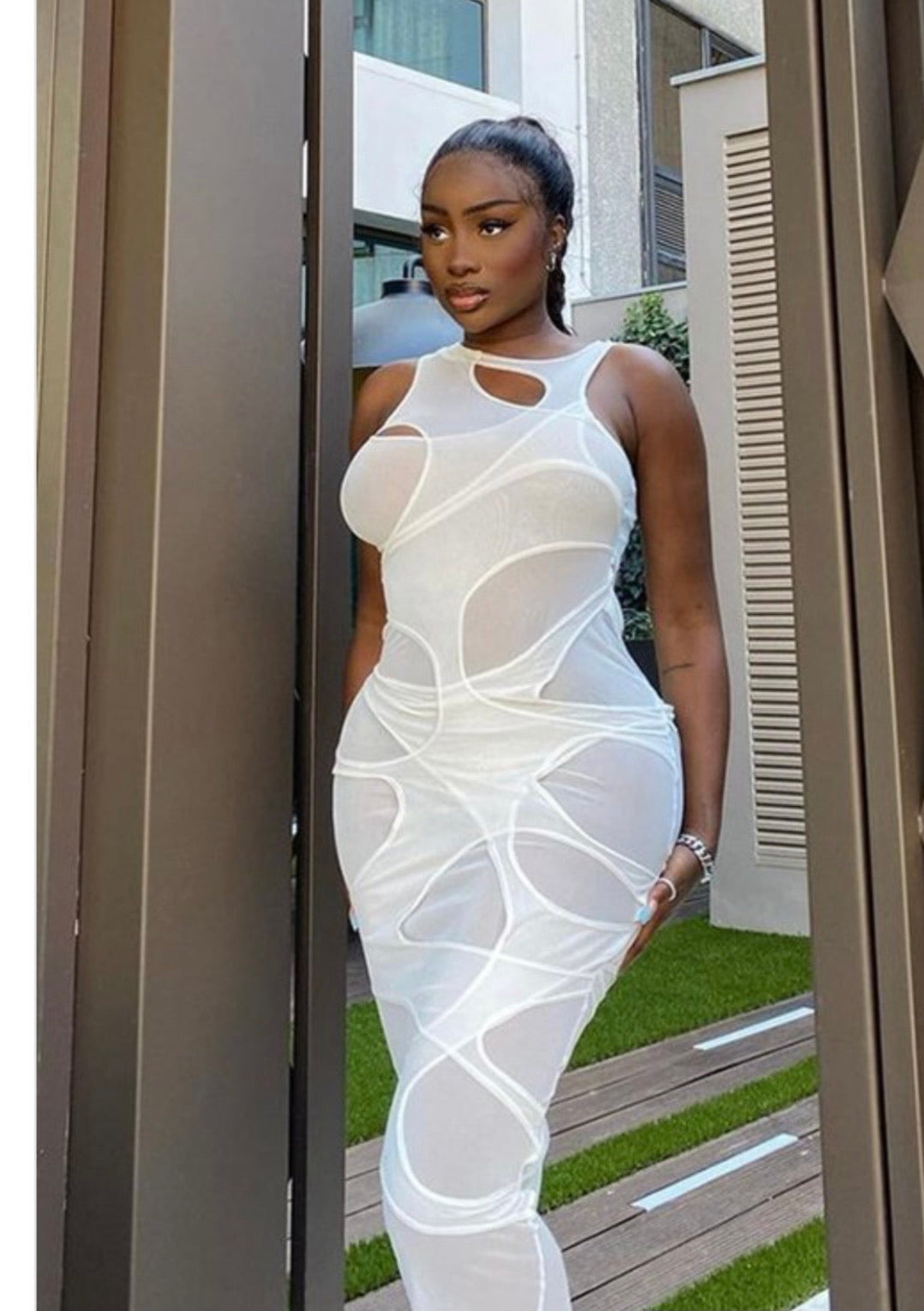 Pure Baddie Mesh Dress Large