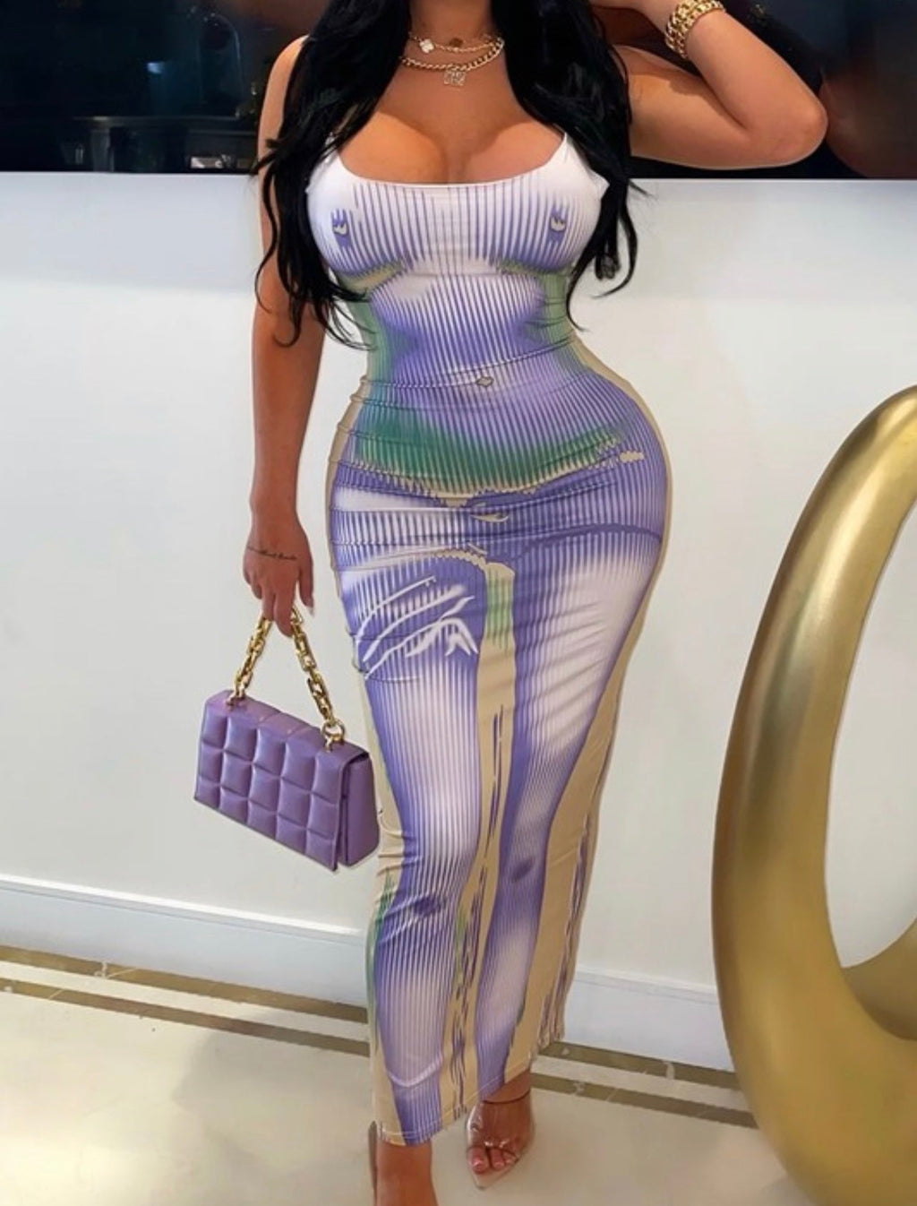 Slay Baddie Dress Taupe