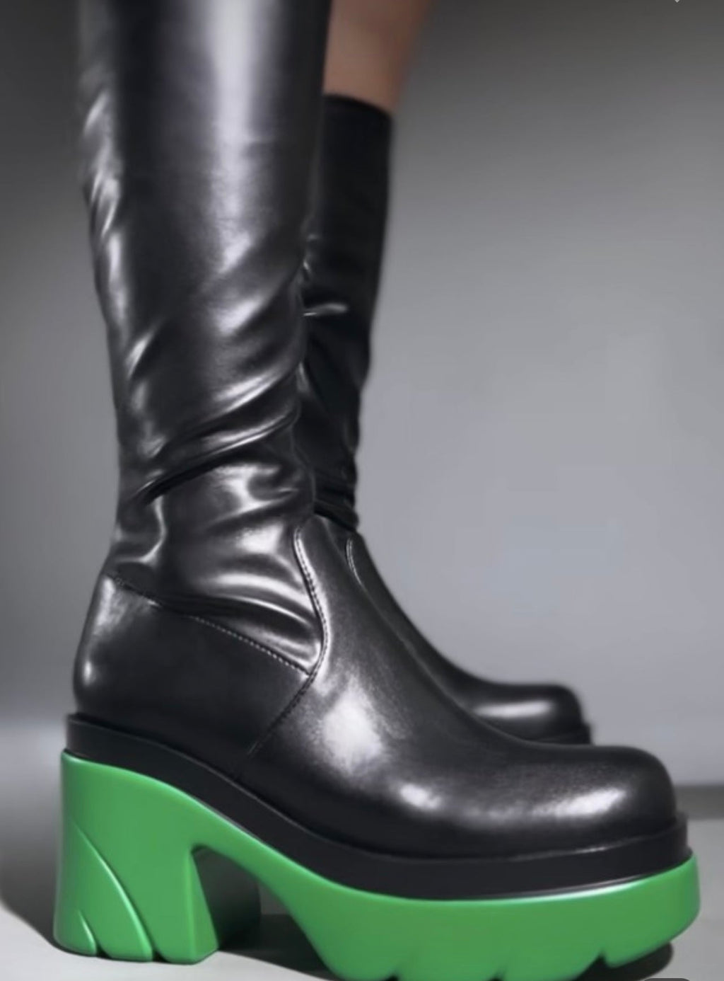 Lush Baddie Calve Boots Green