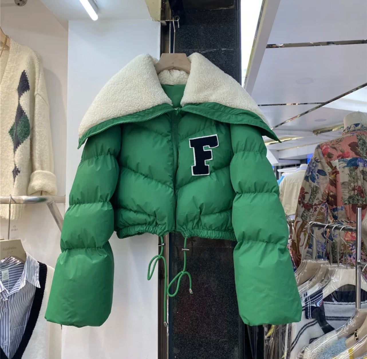 F Baddie Puffer Jacket Green