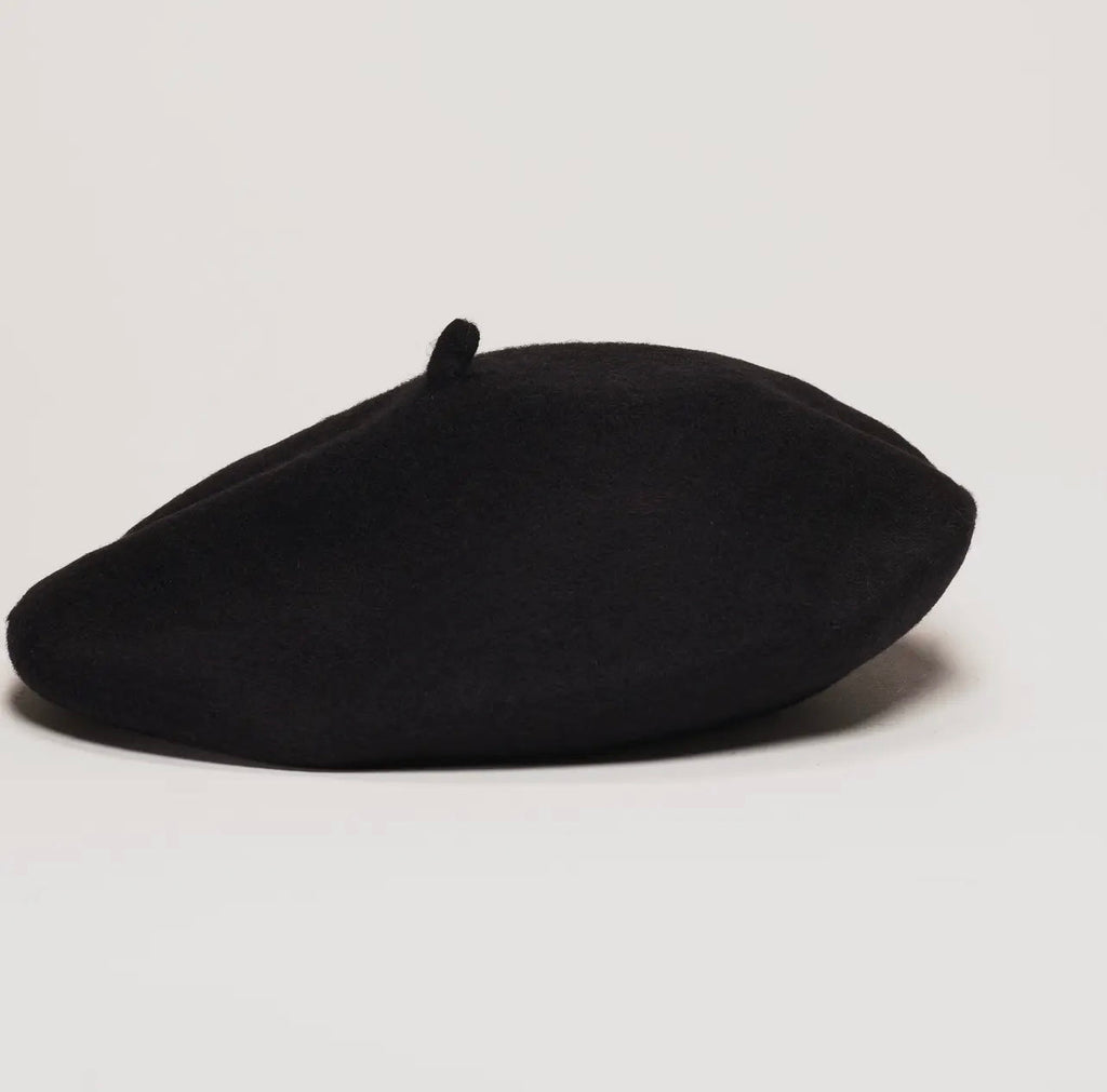Baddie French Wool Beret Black