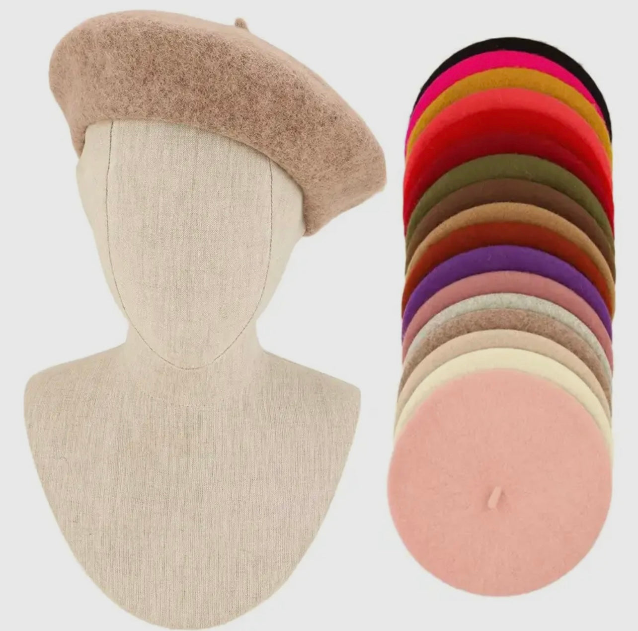 Baddie French Wool Beret Cream