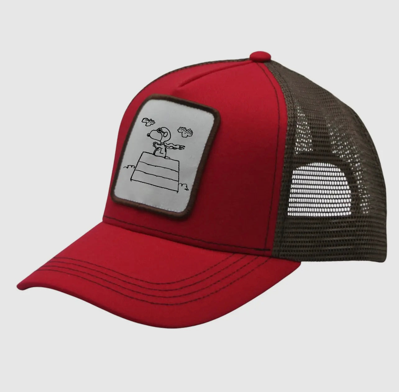 Red Barron Baddie Trucker Hat Red Gold