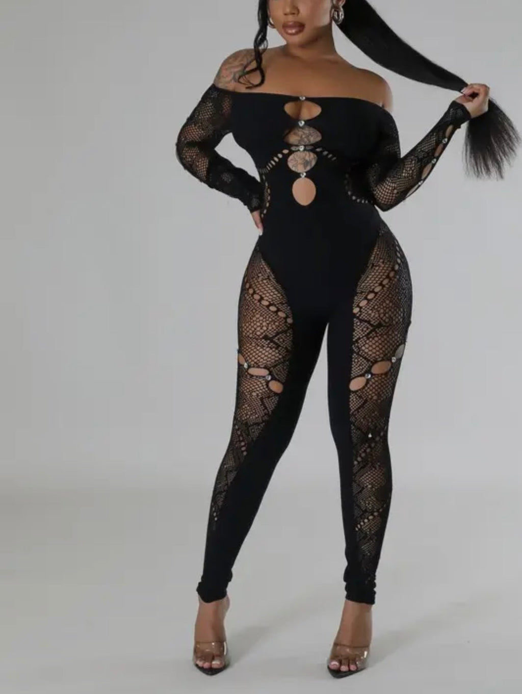 Netta Baddie Romper Black