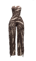 Dianna Tye Dye Baddie Jumpsuit Brown Taupe