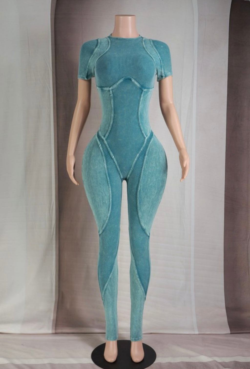 Spring Bunny Baddie Jumpsuit Teal Small