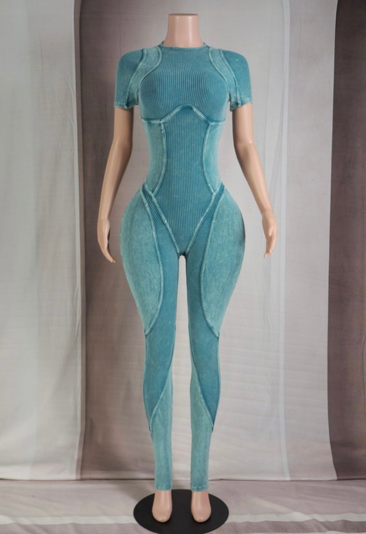 Spring Bunny Baddie Jumpsuit Teal