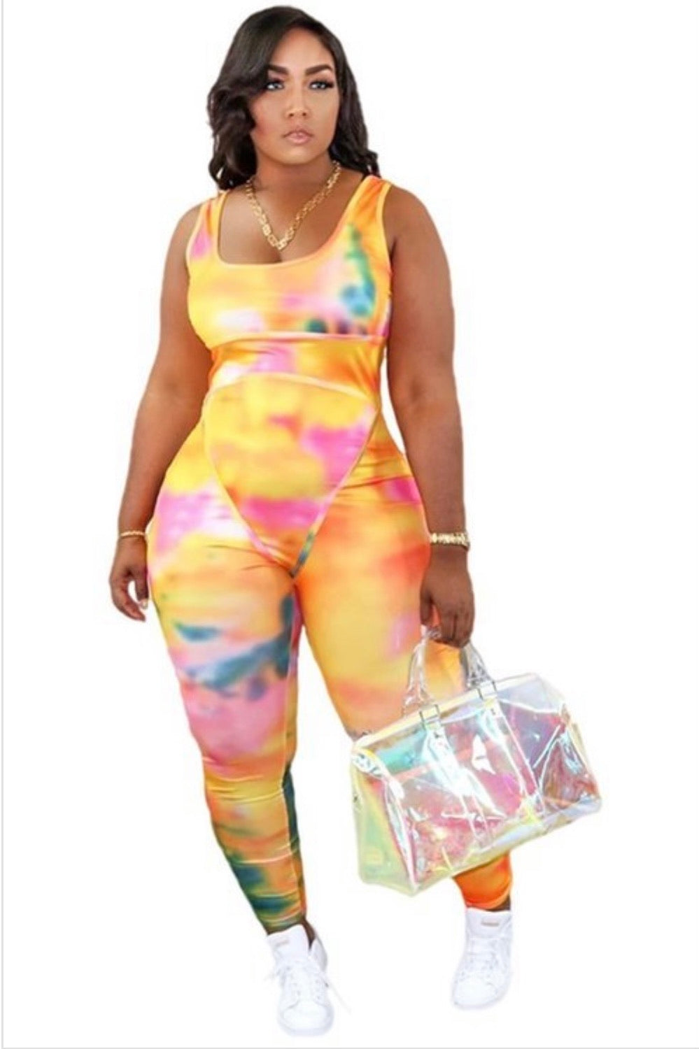 Sorbet Baddie Plus Tie-Dye Jumpsuit X Baddie