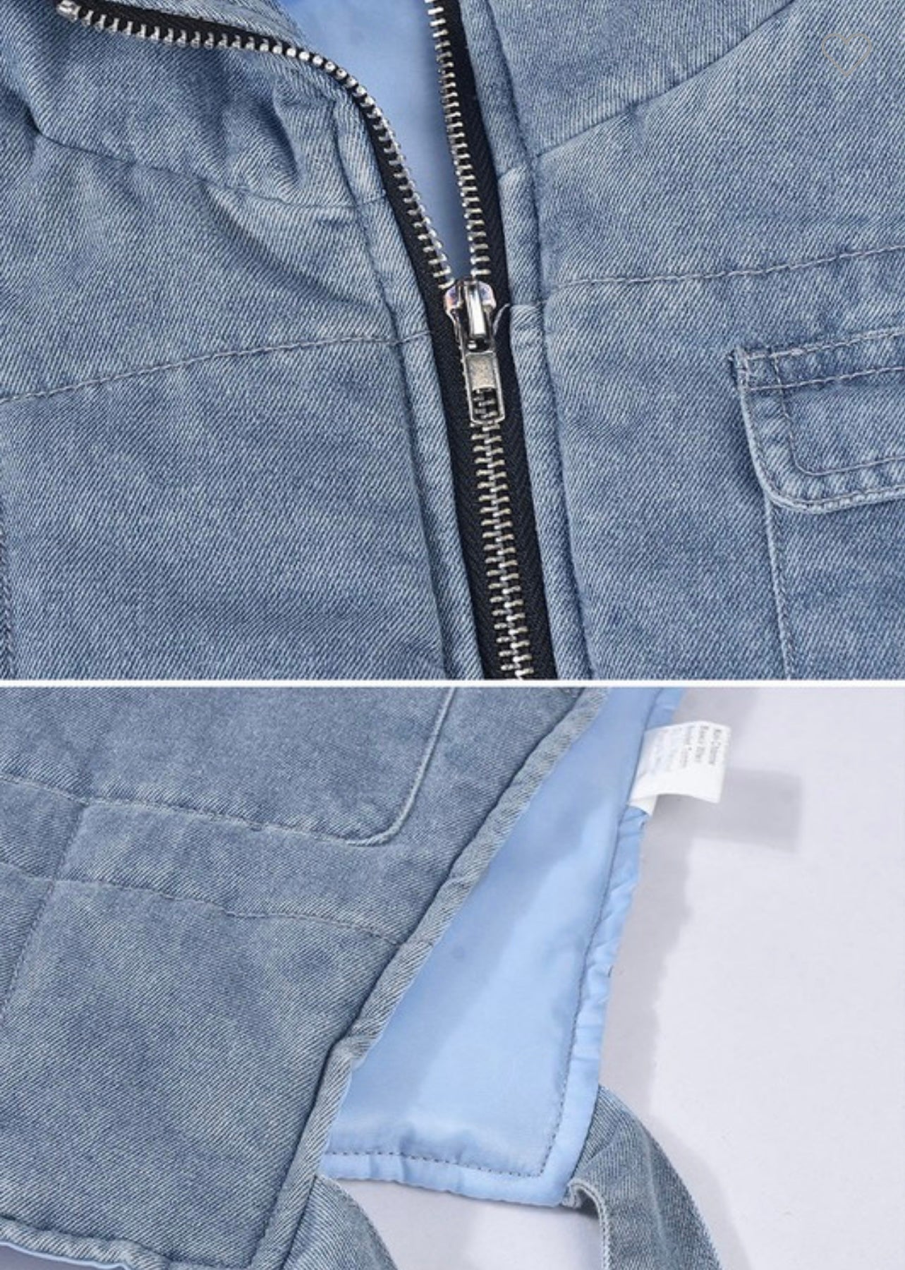 Baddie Quilted Denim Crop Jacket