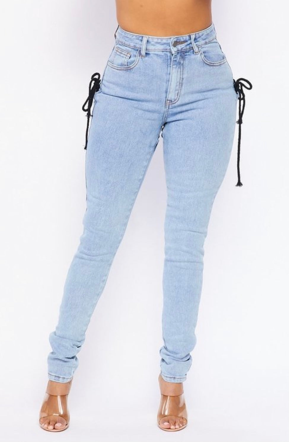 Peek-A-Boo Baddie Jeans Light Blue