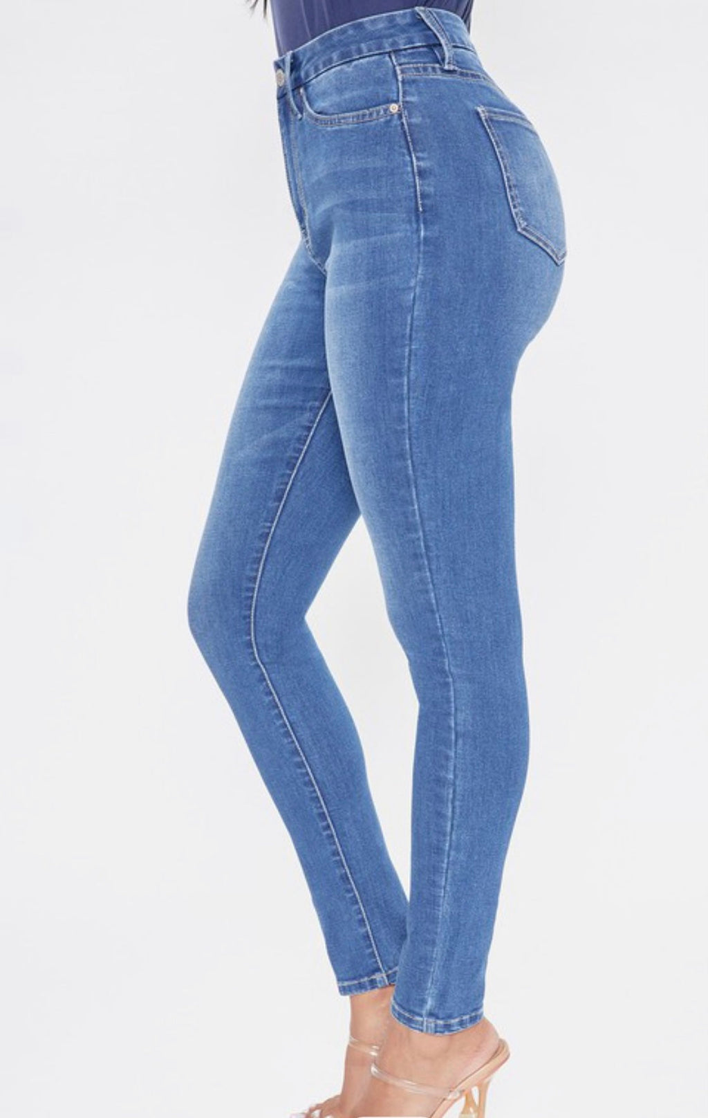 Medium Washed High Waist Curvy Baddie Jeans