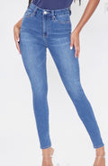 Medium Washed High Waist Curvy Baddie Jeans Medium Wash Blue