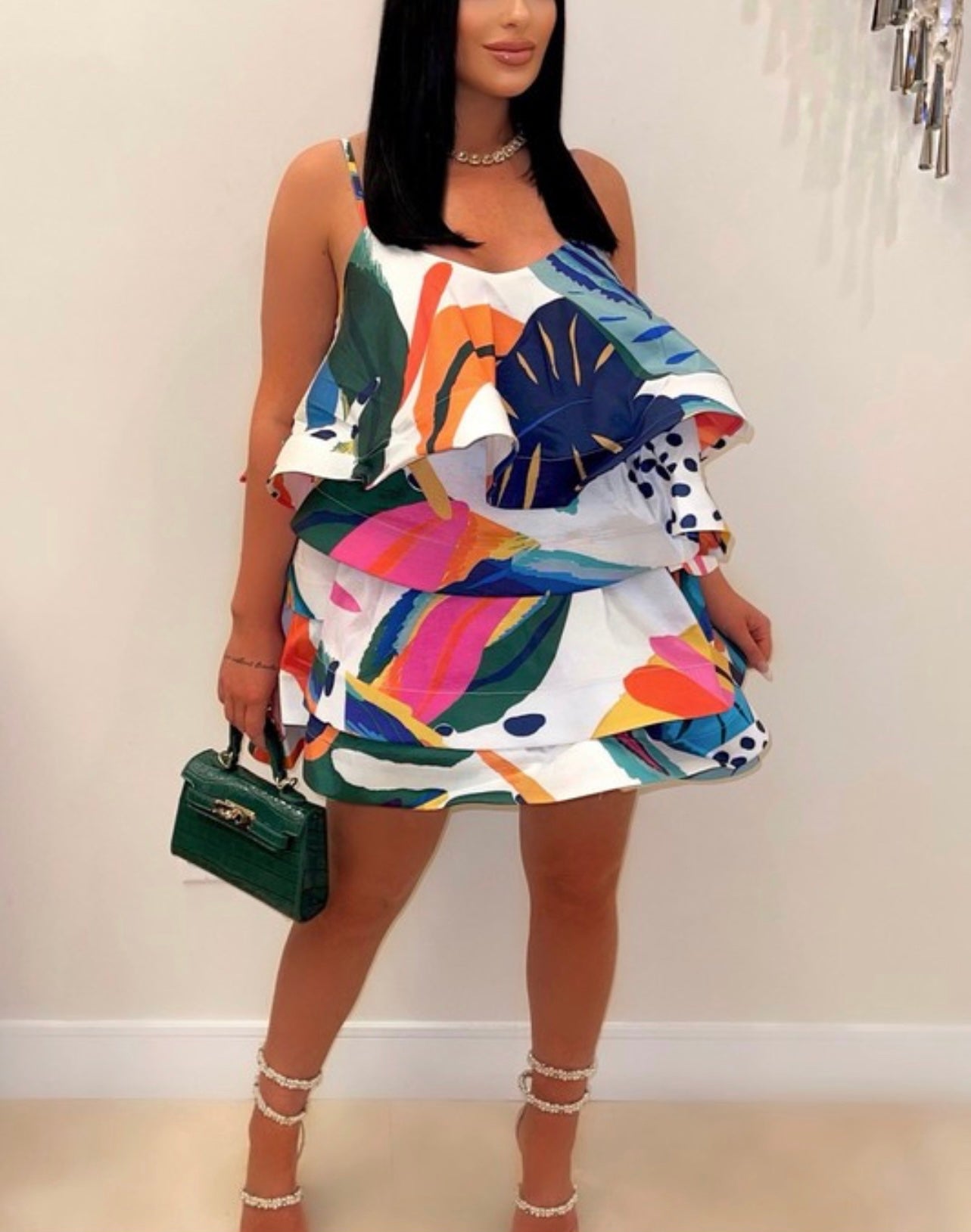It’S Giving Summer Ruffle Tiered Baddie Dress Multi