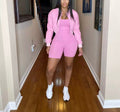 Baddie PInk PU Bomber Jacket Pink