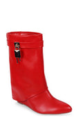 Shoe Game Sick Baddie Calve Boots Red