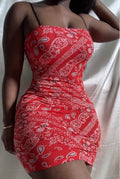 Baddie Red Bandana Mini Dress Red