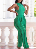 Darcia Fringe Baddie Set Green