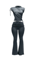 Aziza Baddie Pants Set Charcoal