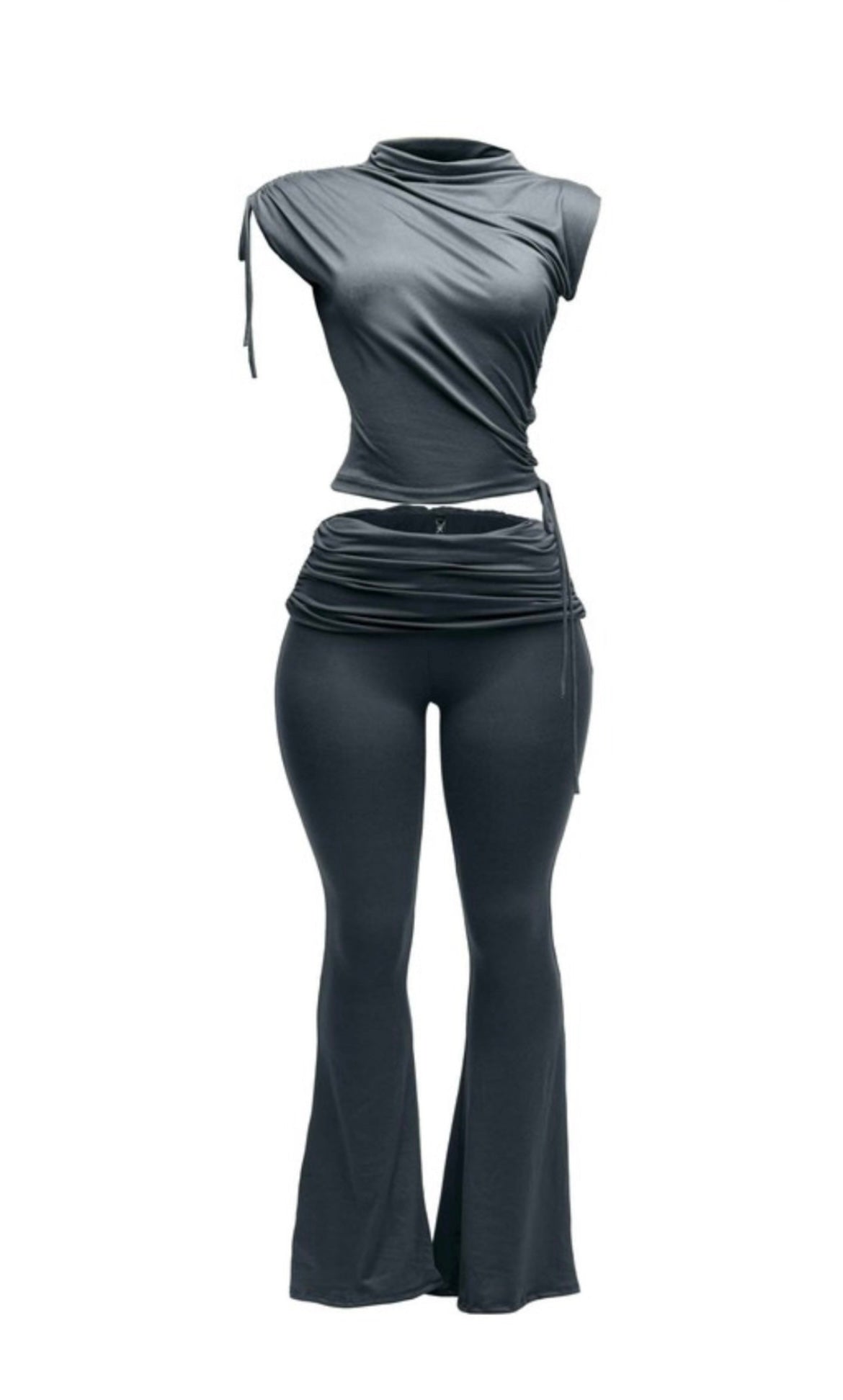 Aziza Baddie Pants Set Charcoal