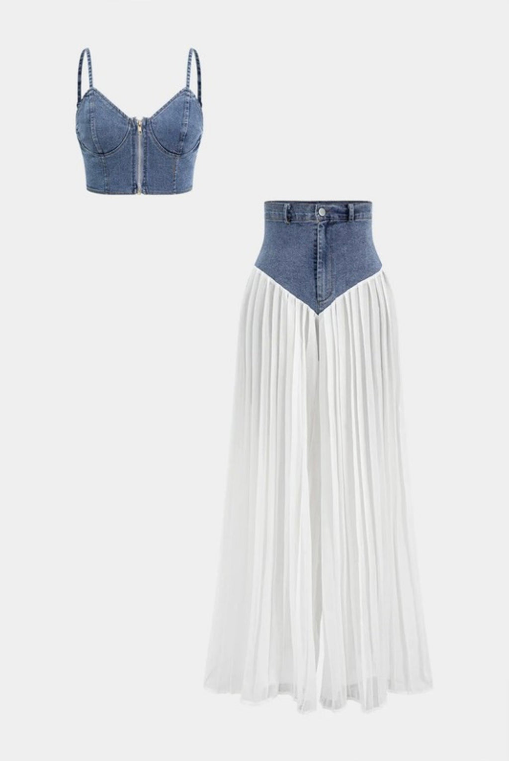 Keri Baddie Denim Corset Set Denim