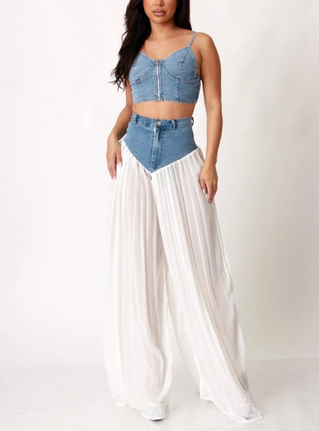 Keri Baddie Denim Corset Set
