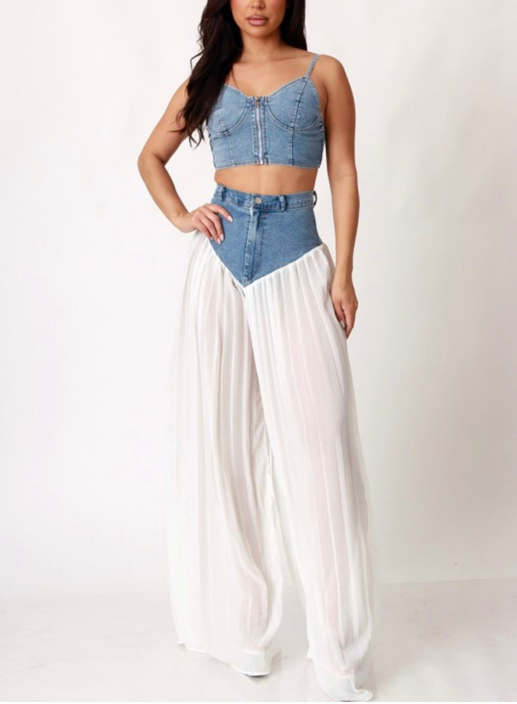 Keri Baddie Denim Corset Set