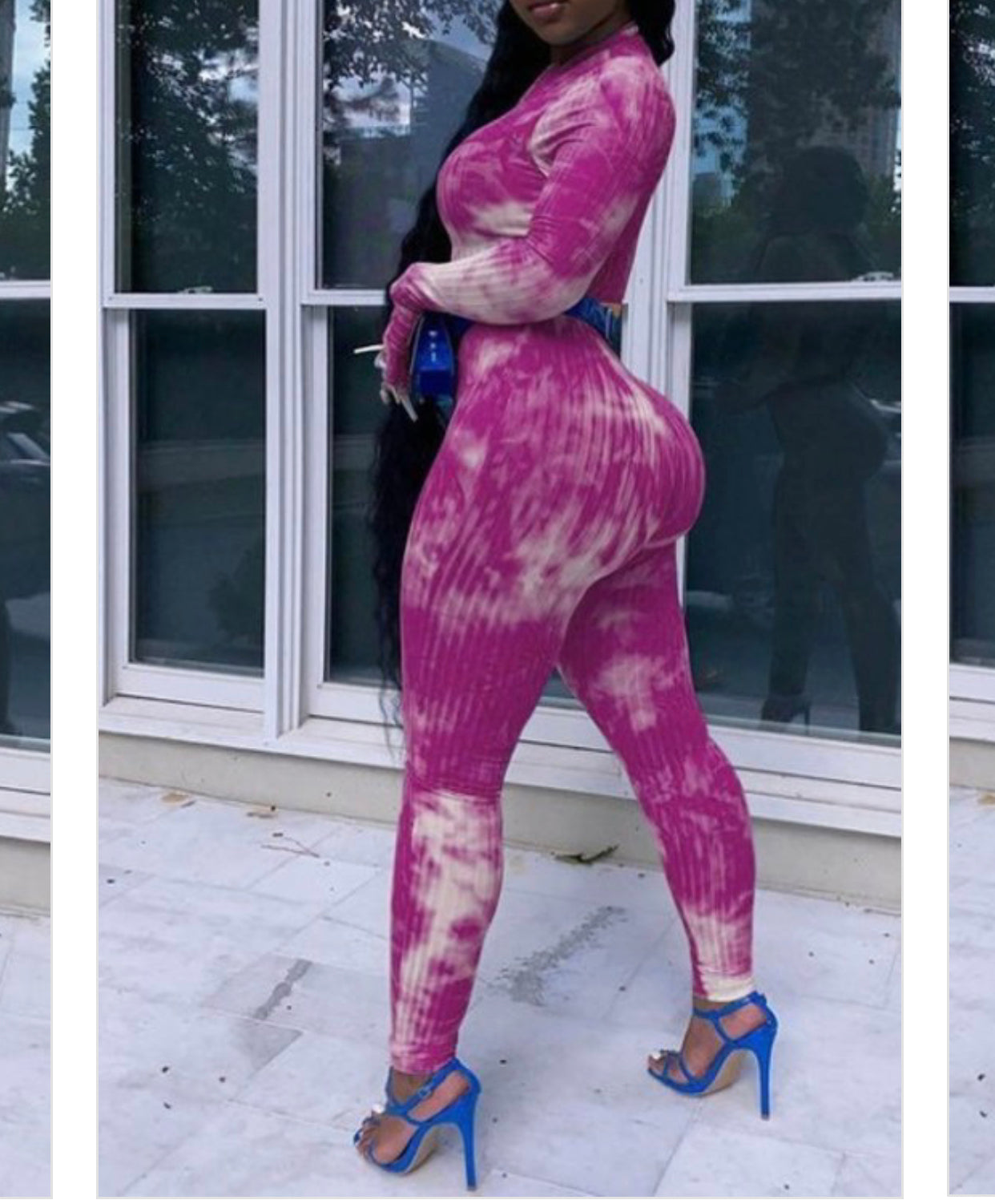 Baddie Fuchsia Tie Dye Two-Piece Set Fuchsia